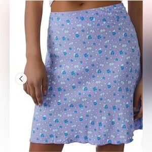 Free People Ditsy Floral Lavender Skirt Size 4 Boho Festival Lettuce Edge Y2K